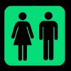 NIGHT SIGNS Luminous Unisex Toilet Room Sign